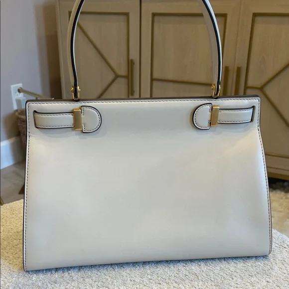 Elegant Tory Burch Lee Radziwill Cream Handbag - Picture 4 of 9